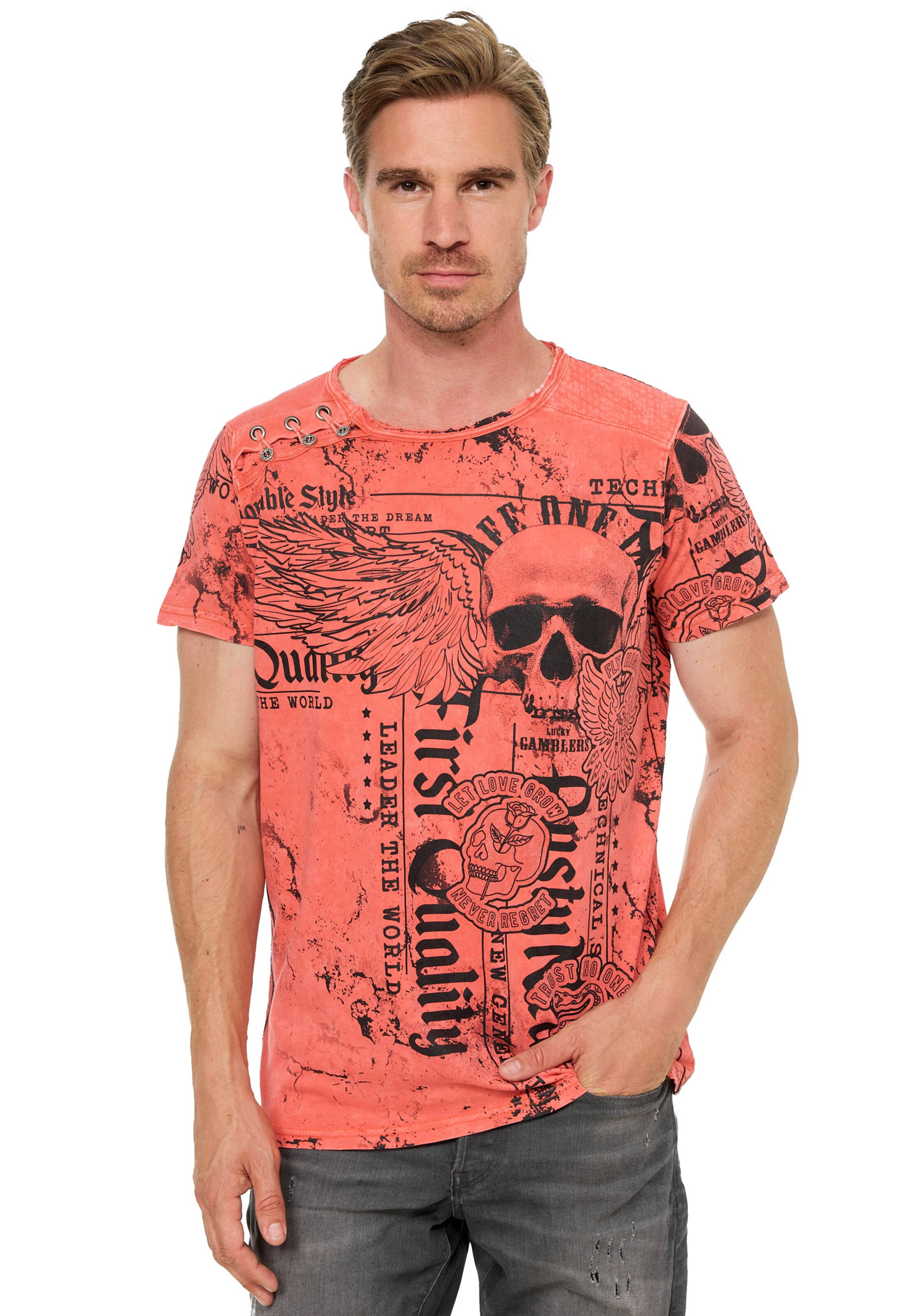 Rusty Neal T-Shirt in Rot: Vorderseite
