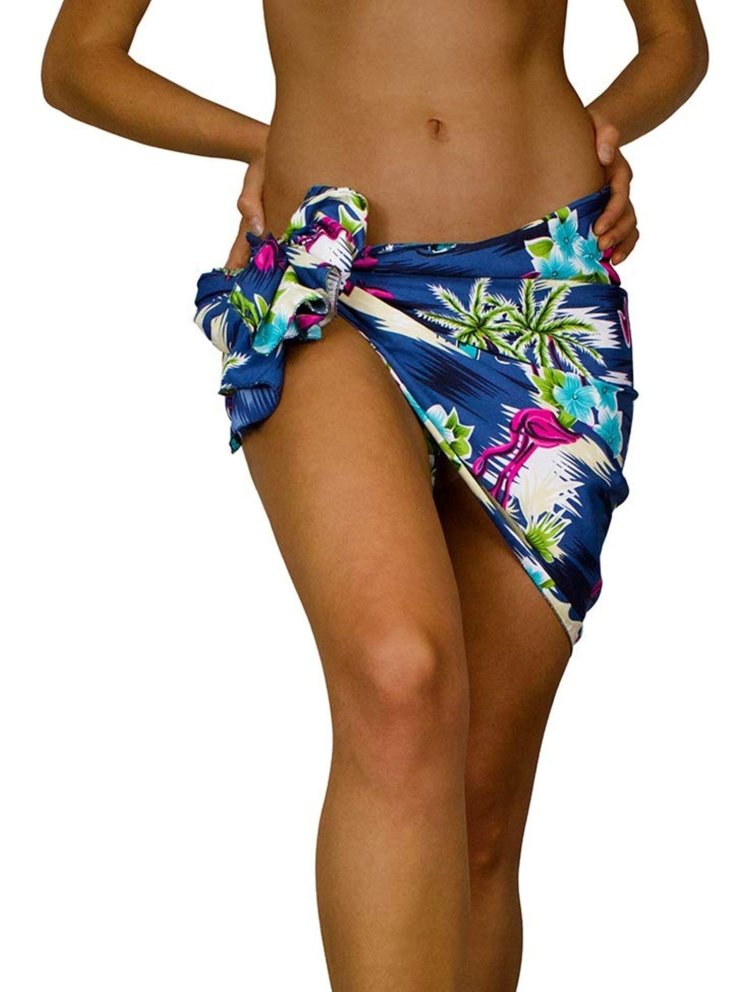 King Kameha Scarf 'Flamingos' in Grey: front