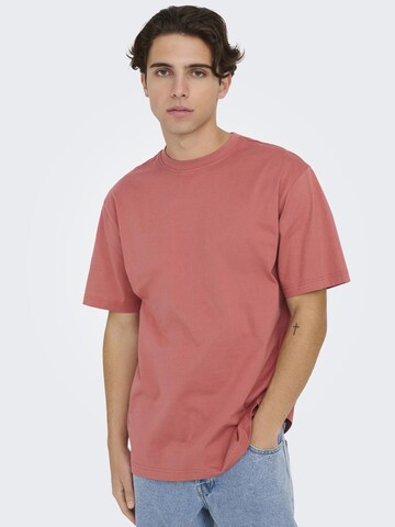 Only & Sons T-Shirt 'Fred' in Rot