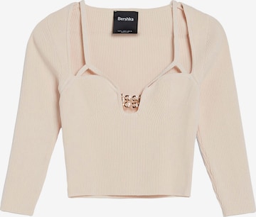 Bershka Sweater in Beige: front