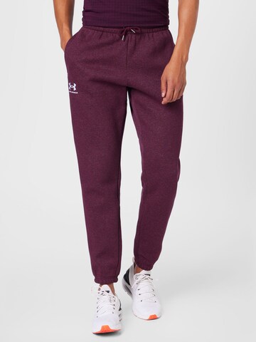 UNDER ARMOUR Tapered Sportbroek 'Essential' in Rood: voorkant