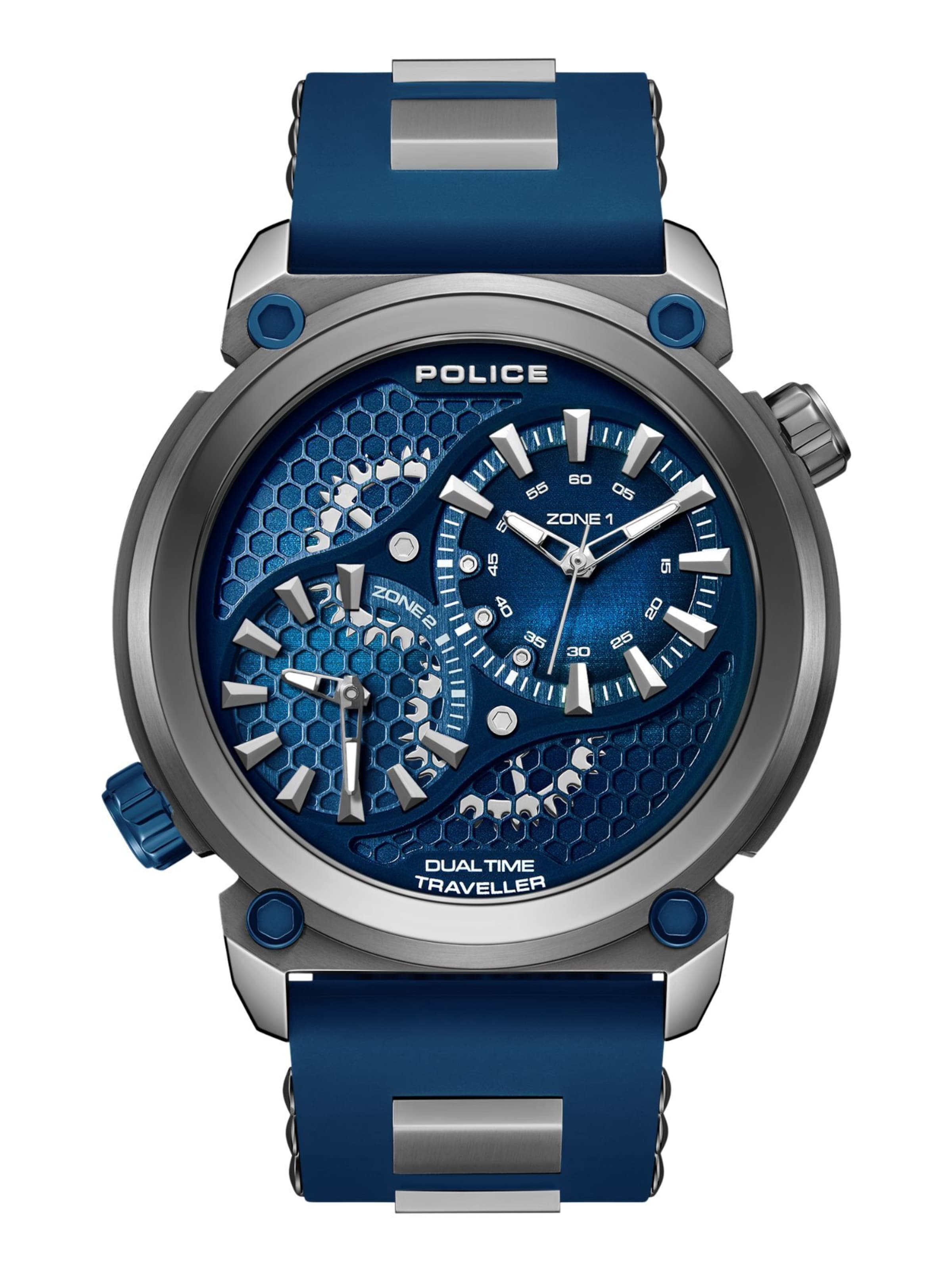 POLICE Analoguhr 'Boa' in Blau: Vorderseite