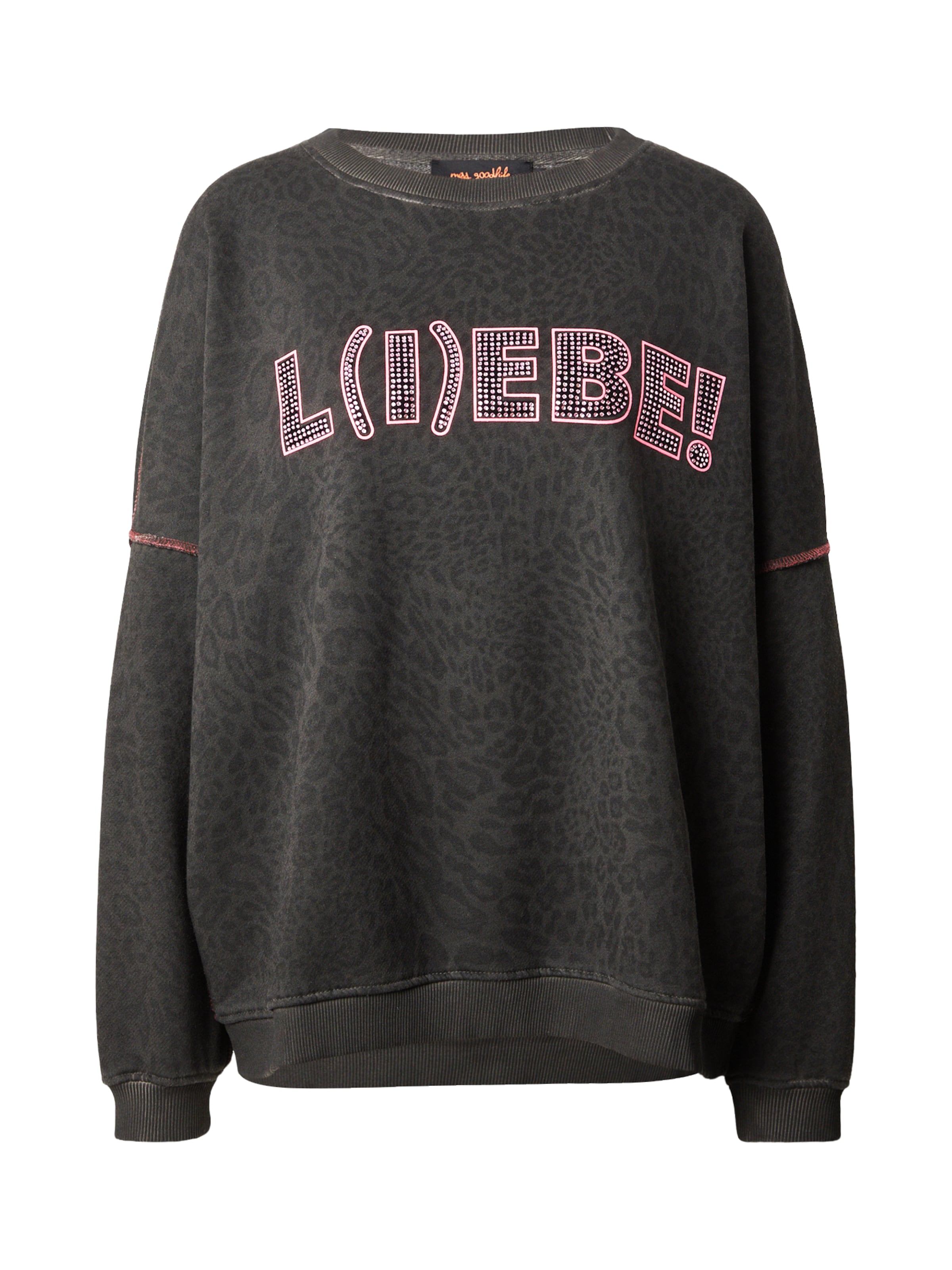 Felpa 'L(I)EBE' di miss goodlife in grigio: frontale