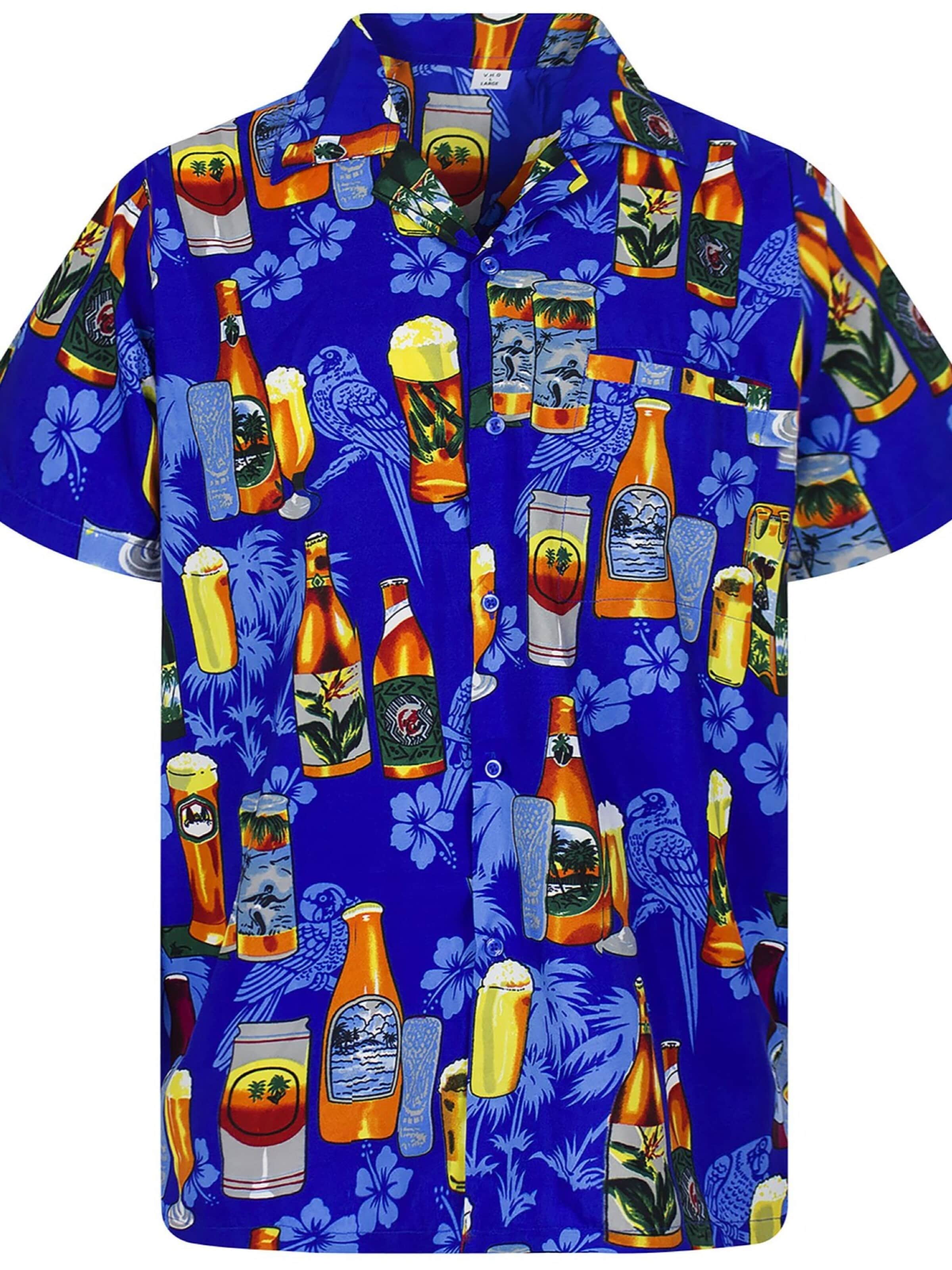 Maglietta 'Beerbottle' di King Kameha in blu