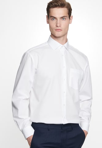 SEIDENSTICKER جينز مضبوط قميص لأوساط العمل بلون أبيض: الأمام