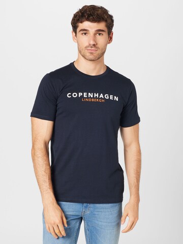 T-Shirt Lindbergh en bleu : devant