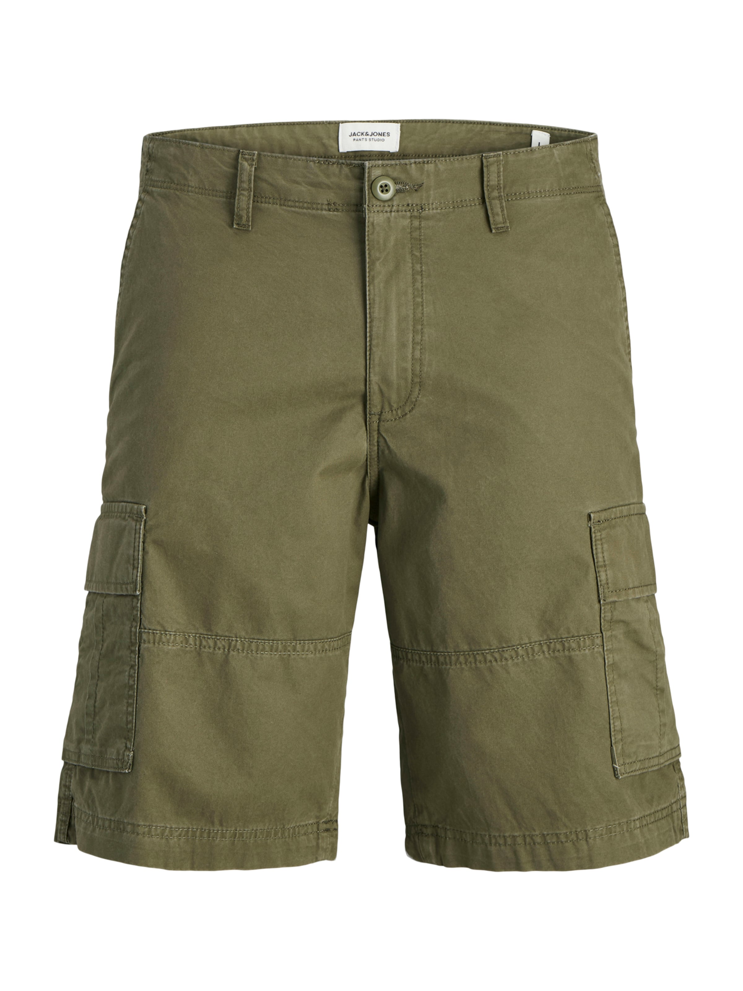 Jack & Jones Plus Regular Cargo Pants 'JPSTCole JJMateo' in Green: front