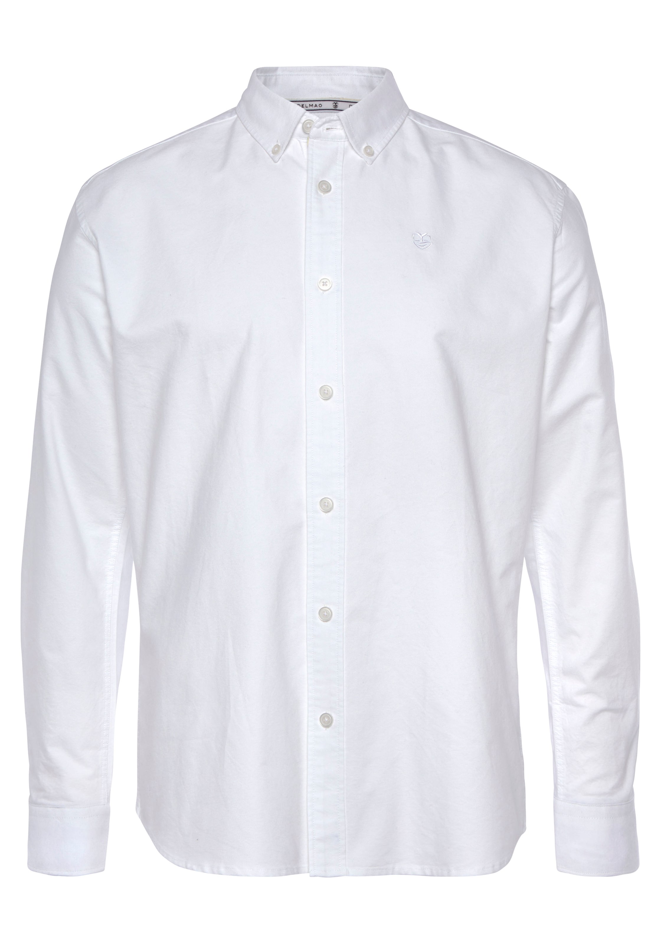 DELMAO Regular Fit Hemd in Weiß: Vorderseite