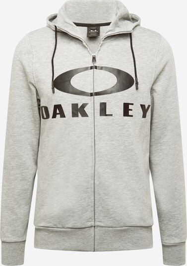 OAKLEY Sportssweatjakke 'BARK' i lysegrå / sort, Produktvisning