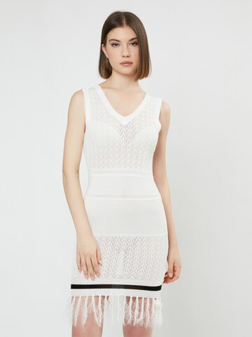 Influencer Knitted dress in White: front