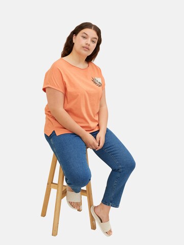 Tom Tailor Women + T-Shirt in Orange