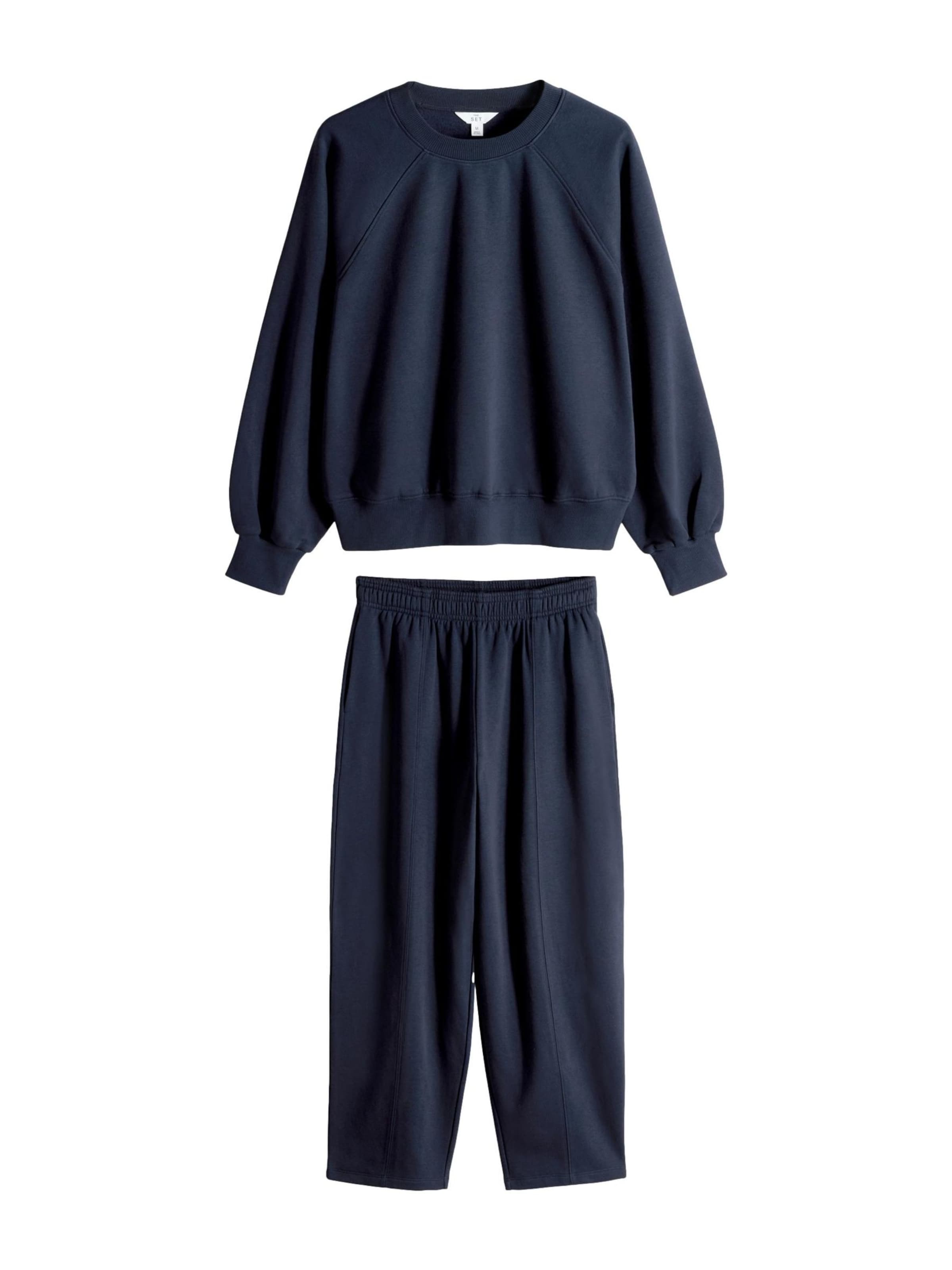 The Set Joggingpak in Blauw: voorkant