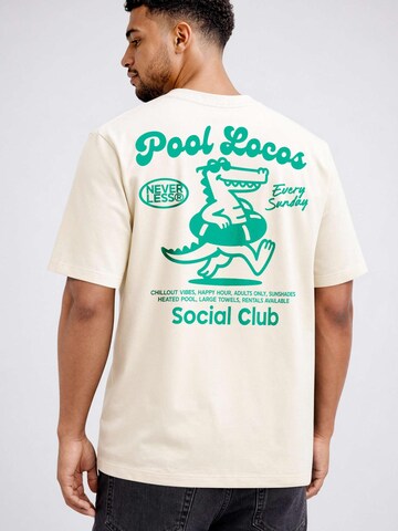 Neverless Shirt 'Pool Locos' in Beige