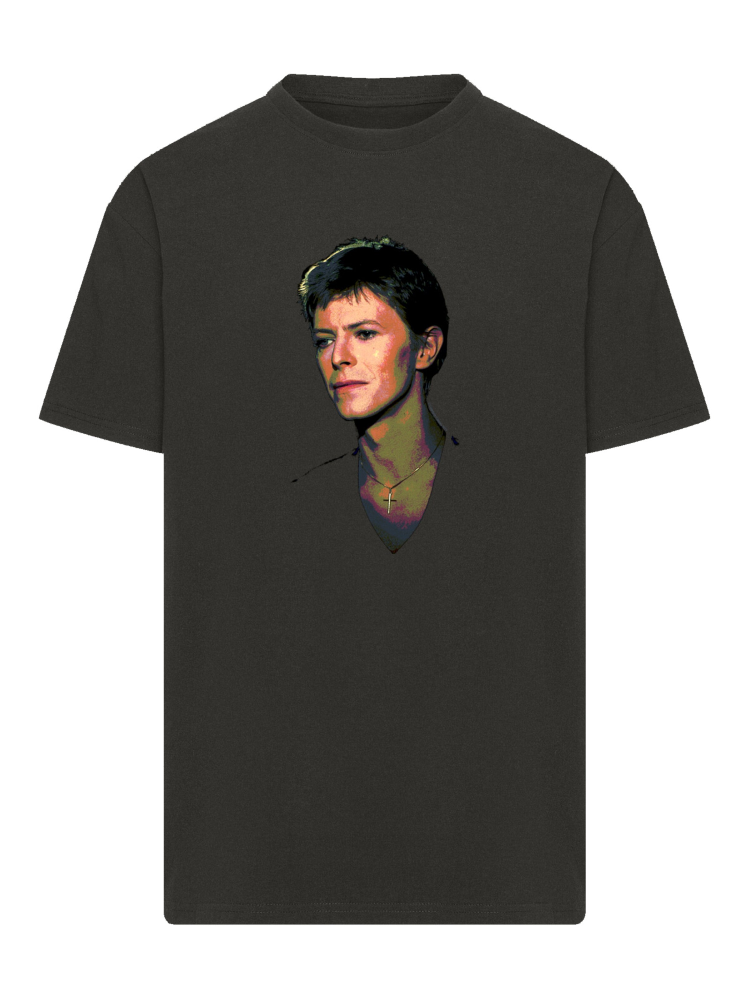 T-Shirt 'TV Times Pop Star David Bowie 1977' F4NT4STIC en noir : devant