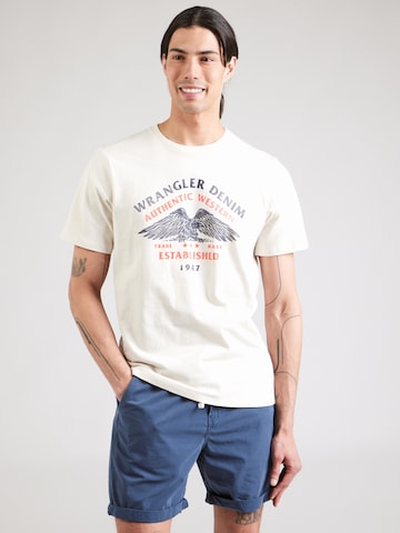 WRANGLER Μπλουζάκι 'AMERICANA' σε λευκό: μπροστά