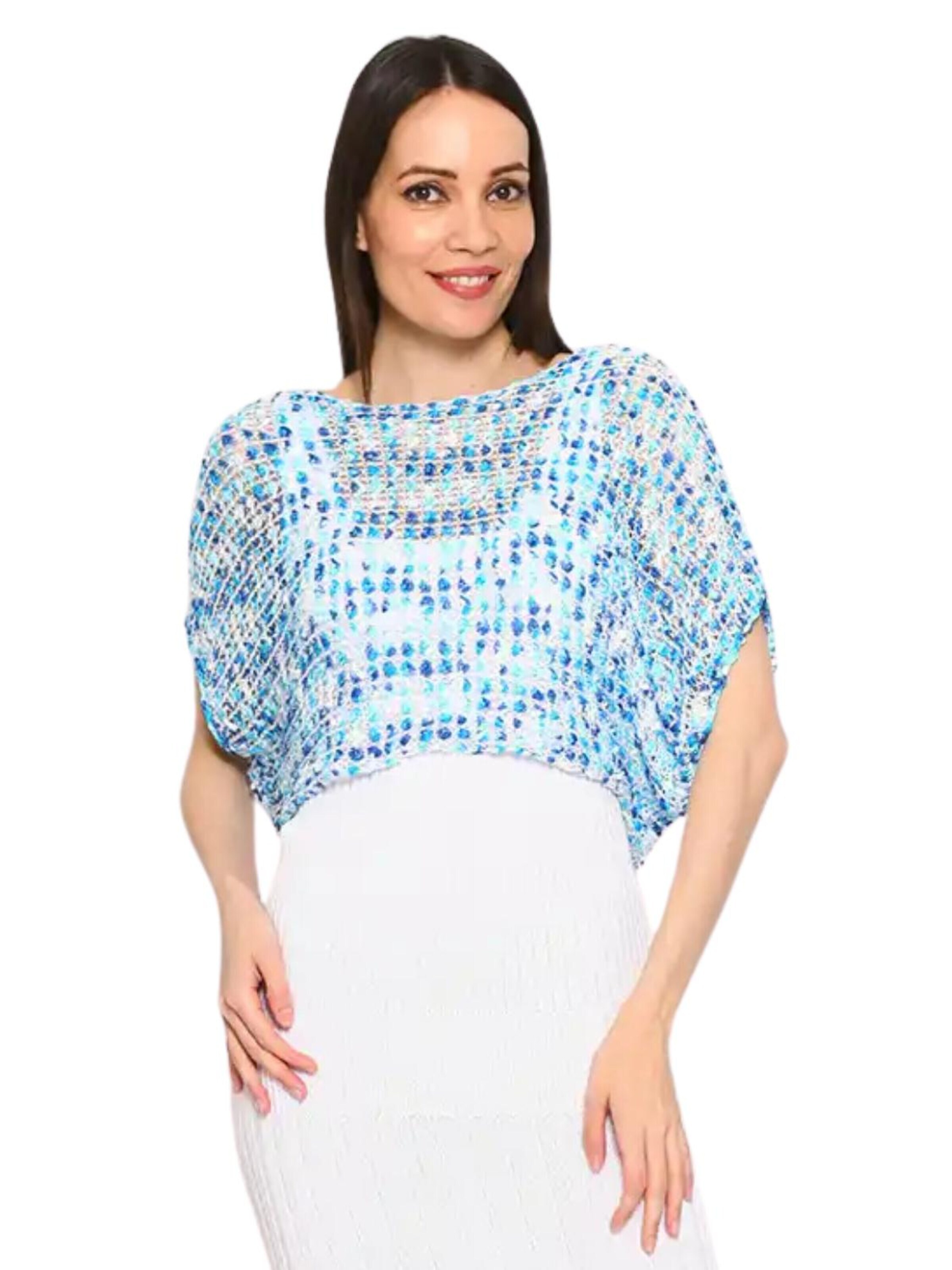 Süel knitwear - Top de punto 'Summer 3D' en azul: frente