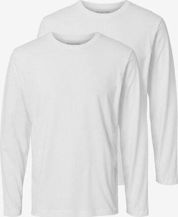 T-Shirt SELECTED HOMME en blanc : devant