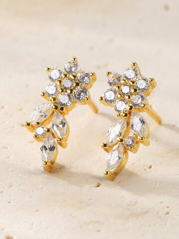 Hey Happiness - Pendientes 'Petal Drape Climber' en oro
