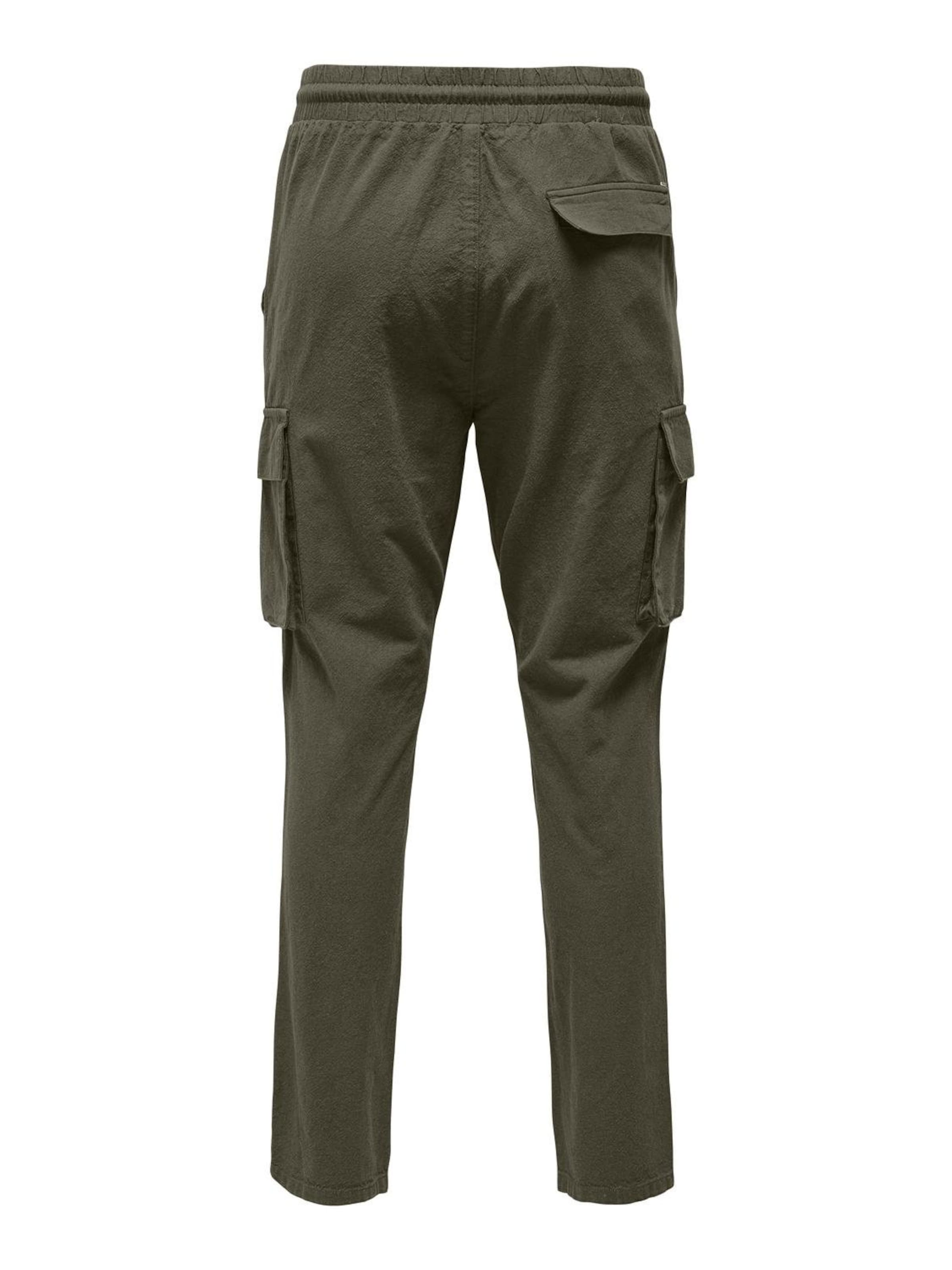 Tapered Pantaloni cargo 'ONLLinus' di Only & Sons in verde