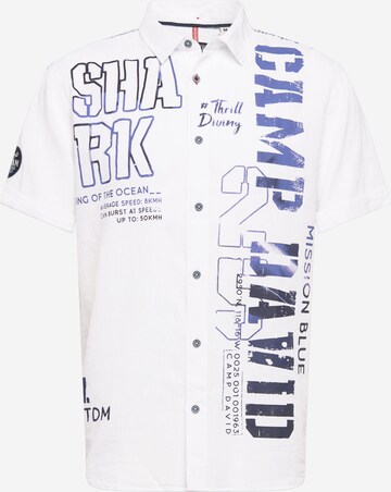 CAMP DAVID Regular fit Button Up Shirt in White: front