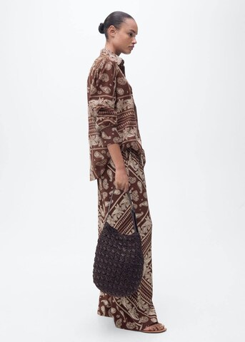 MANGO Wide Leg Hose 'Julia' in Braun