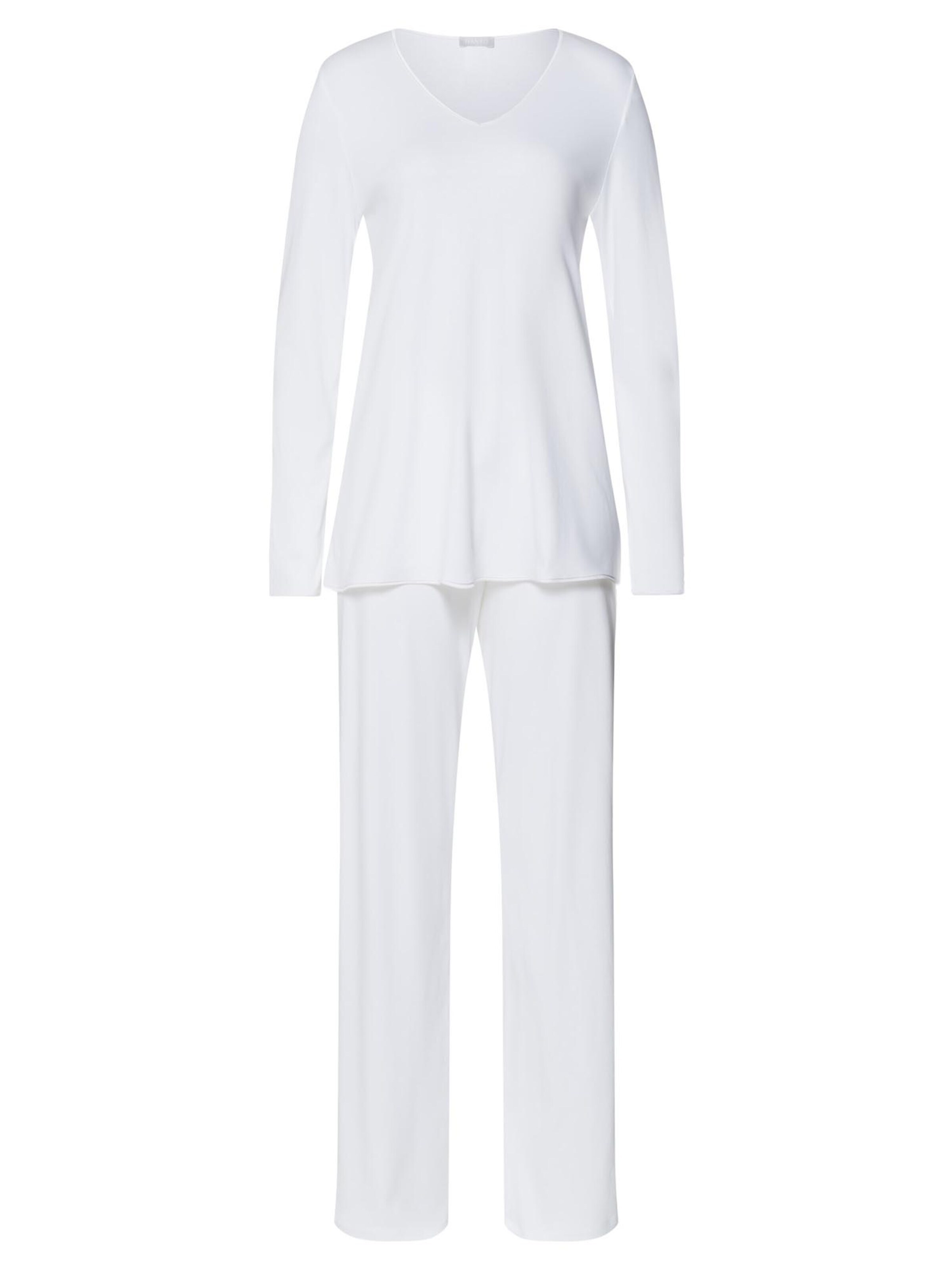 Hanro Pajama 'Cotton Silk' in White: front