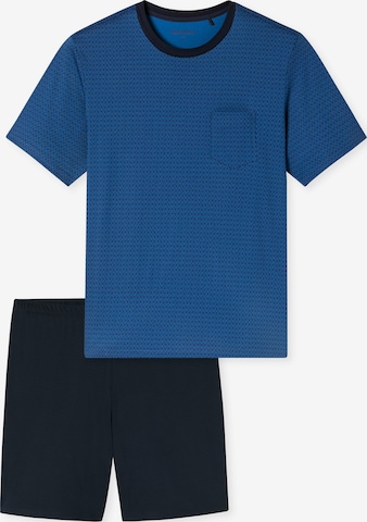SCHIESSER Short Pajamas ' Comfort Essentials ' in Blue: front