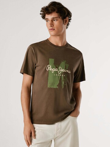 T-Shirt 'Murhy' Pepe Jeans en marron : devant