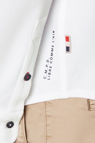 CMPD Slim Fit Langarmhemd aus strukturiertem Jersey in Weiß