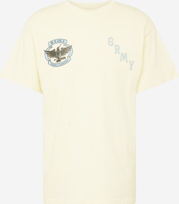 Grimey T-shirt 'CAUSING PANIC THE MECHA' i beige: framsida