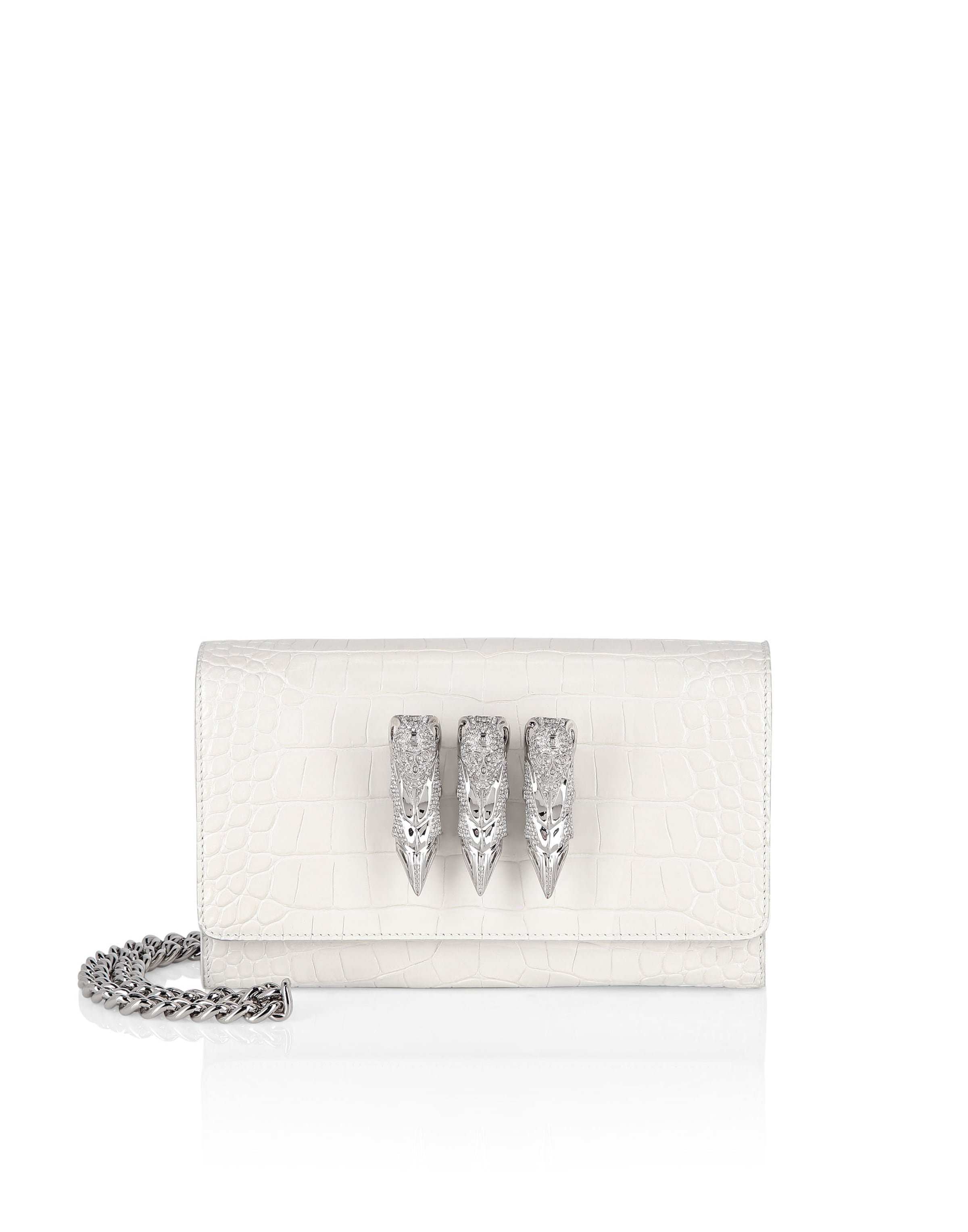 Philipp Plein - Bolso de noche en blanco: frente