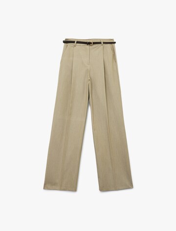 Koton Flared Pleated Pants in Green: front