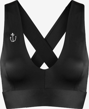 Zealous Bikini-Top 'Sporty Spice Surf' in Black: front