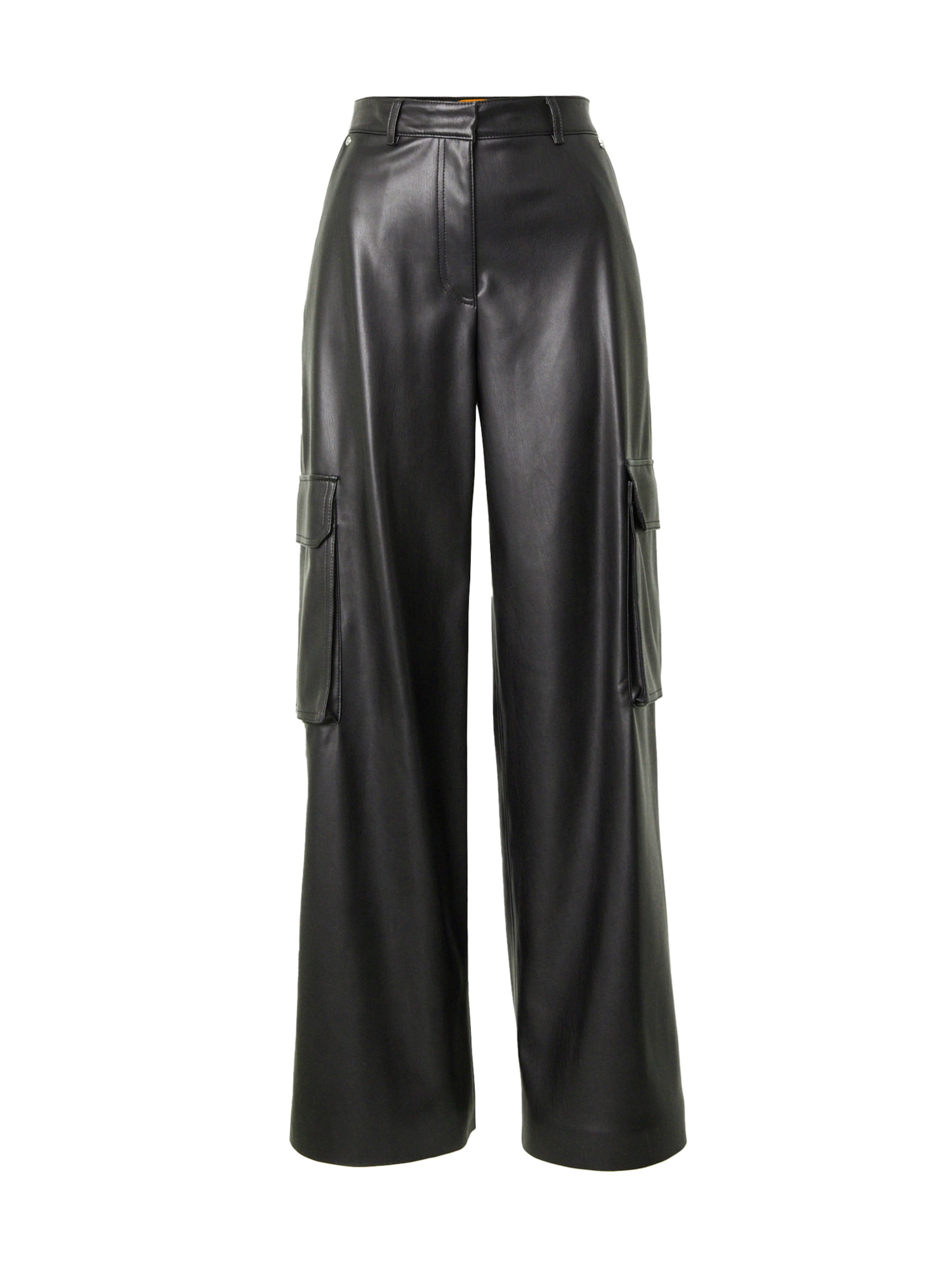 Regular Pantalon 'Haleva-1' HUGO en noir : devant