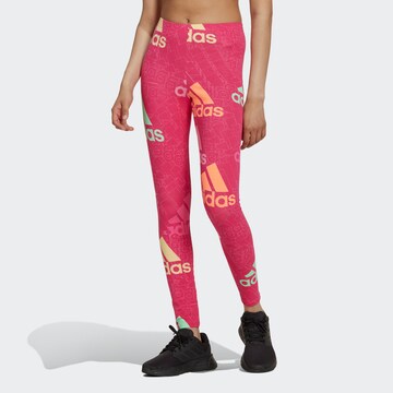 ADIDAS SPORTSWEAR Skinny Sportbroek in Roze: voorkant