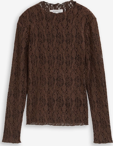 T-shirt TOM TAILOR DENIM en marron : devant