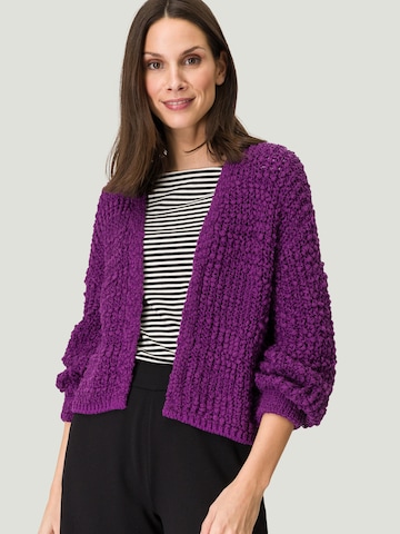zero Knit Cardigan in Purple: front