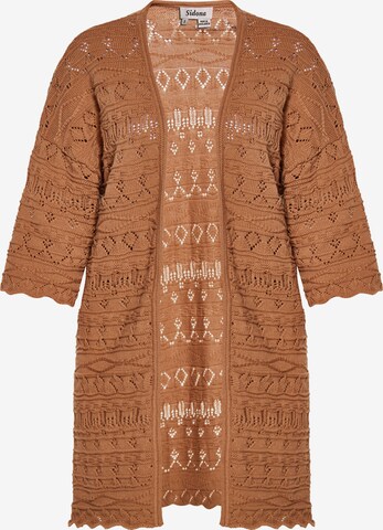 Sidona Knit Cardigan in Brown: front