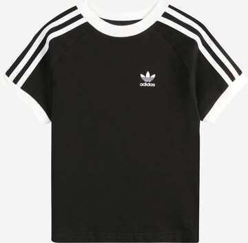 Tricou 'Adicolor 3-Stripes' de la ADIDAS ORIGINALS pe negru: față