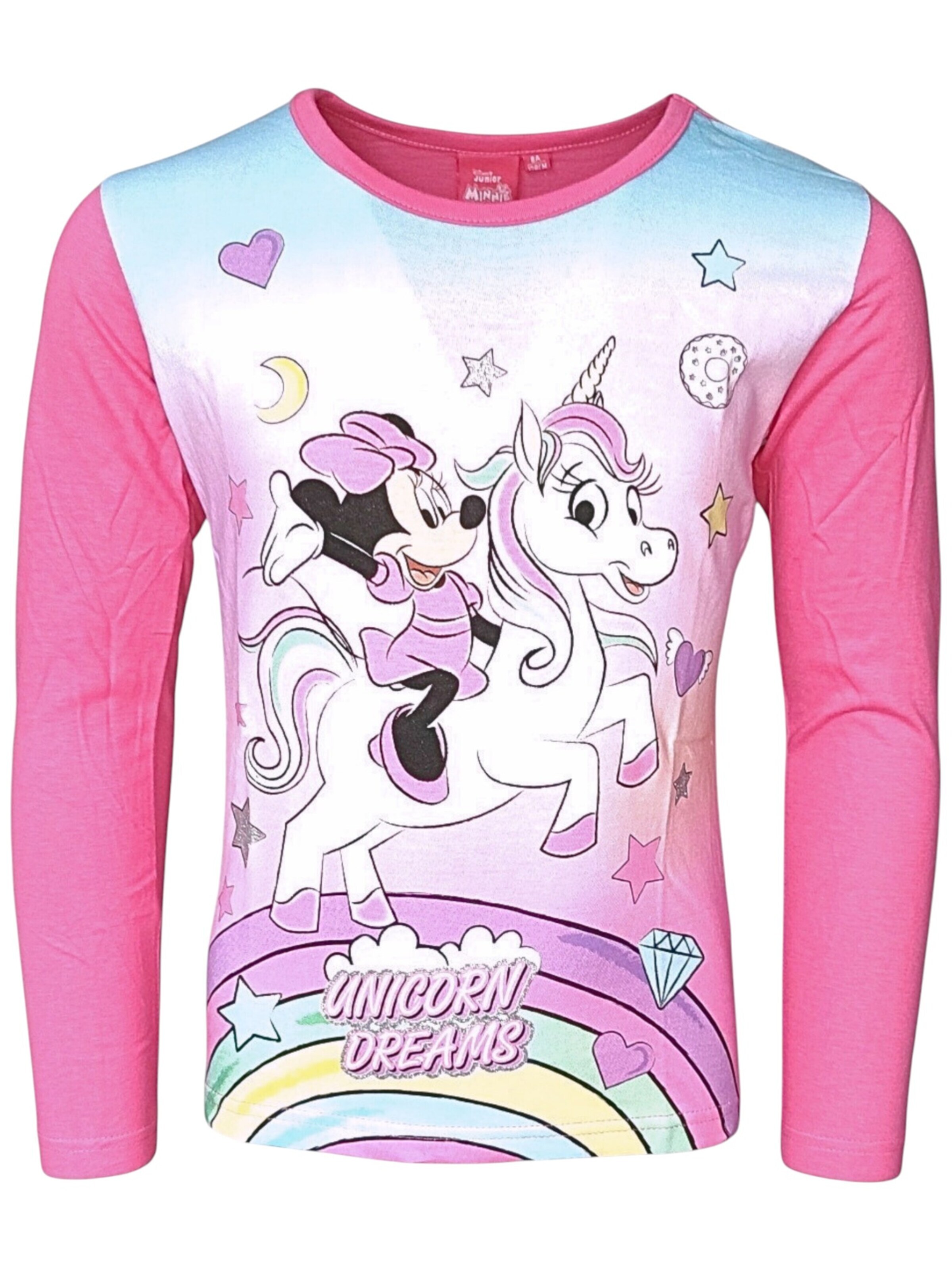 Disney Minnie Mouse Shirt 'Minnie Mouse & Einhorn' in Pink: front