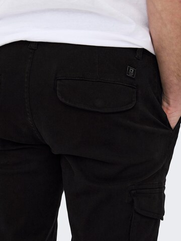 Effilé Pantalon cargo 'Carter' Only & Sons en noir