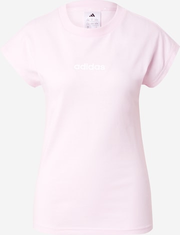 T-shirt fonctionnel 'Essentials Linear' ADIDAS SPORTSWEAR en rose : devant