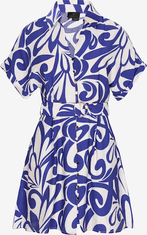 Rochie tip bluză de la DreiMaster Klassik pe albastru: față