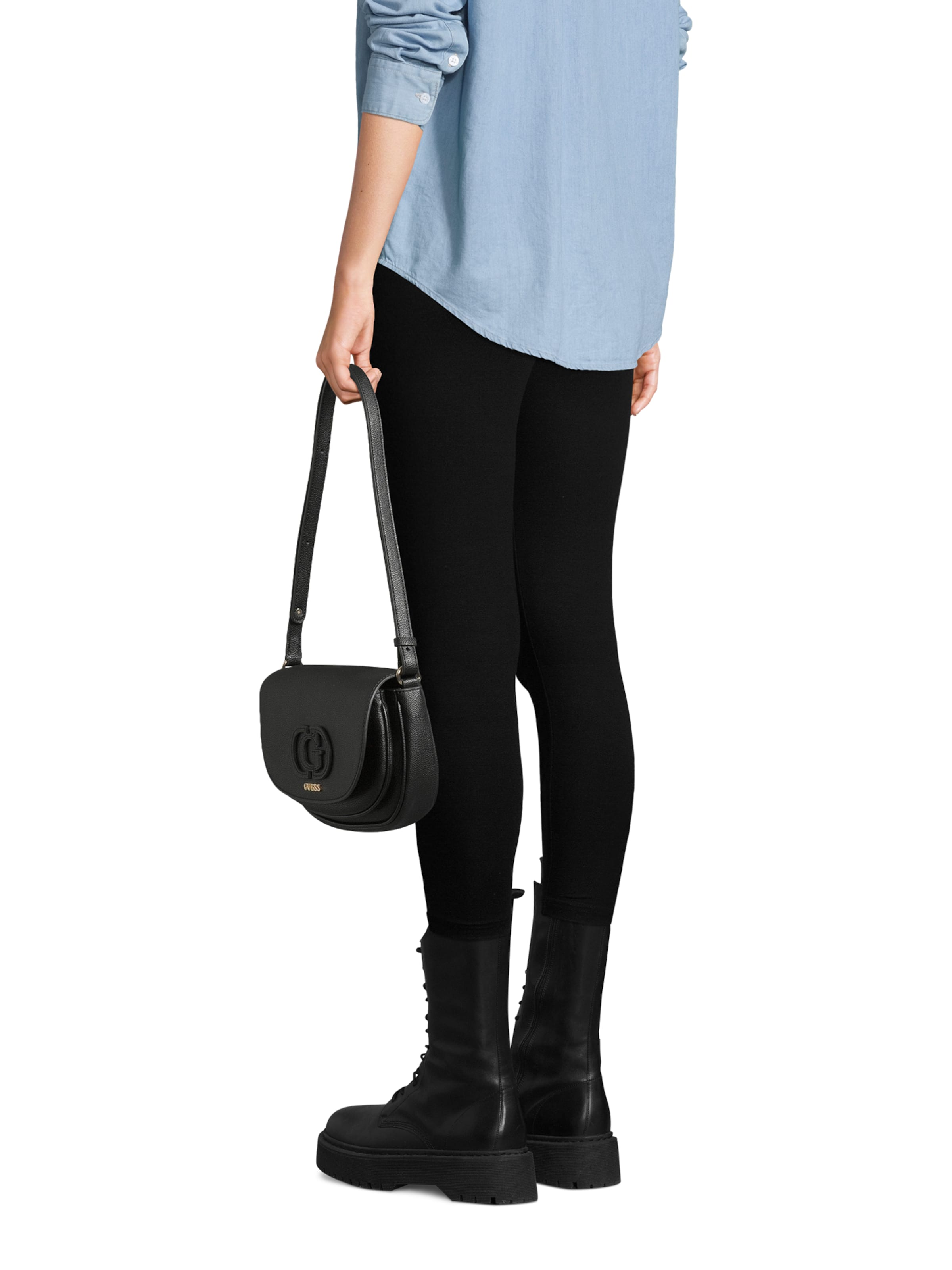 GUESS Crossbody Bag 'CALEBRA CONVERTIBLE XBODY FLAP' in Black: front