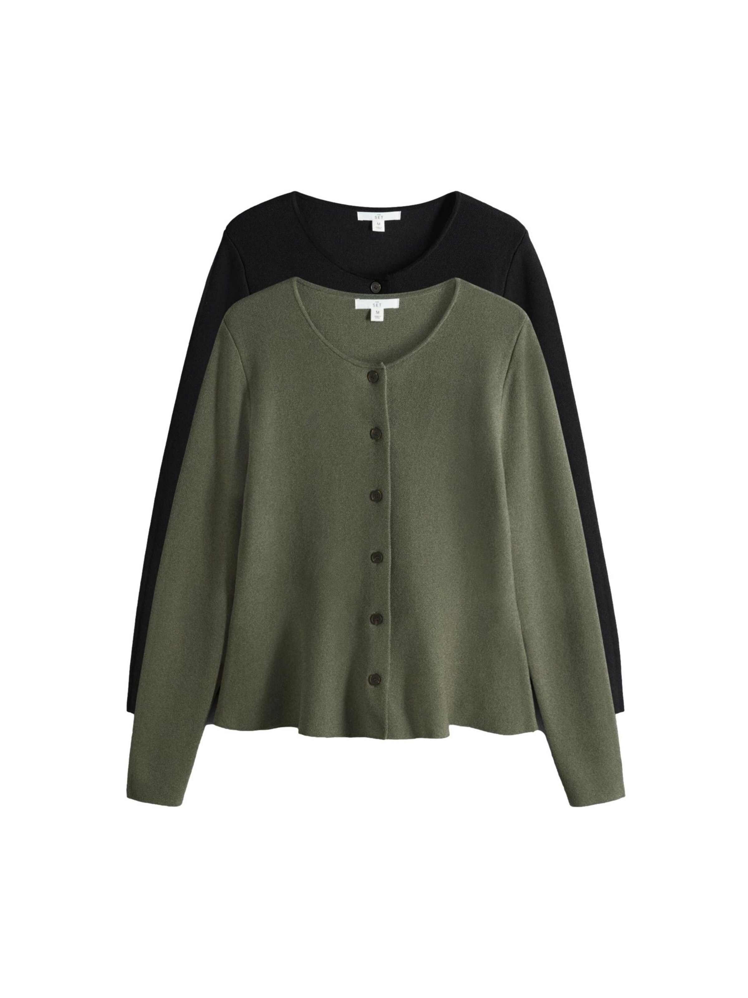 olíva / fekete The Set Kardigán, Termék nézet