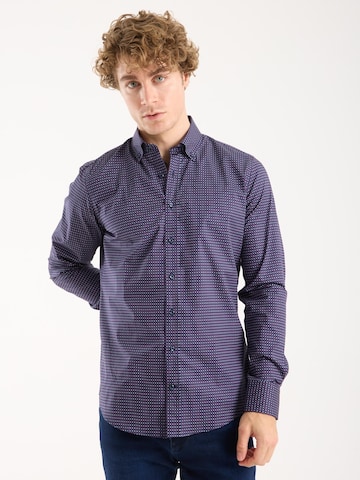 7Camicie - Ajuste estrecho Camisa de negocios en azul