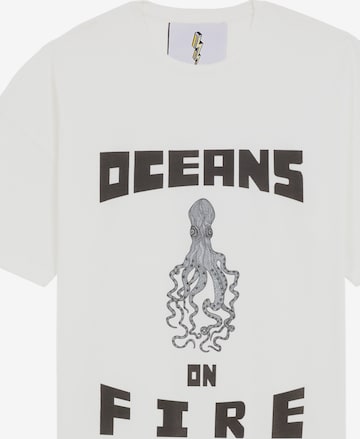 balta The Rad Black Kids Marškinėliai 'Oceans on Fire T-shirt White': priekis