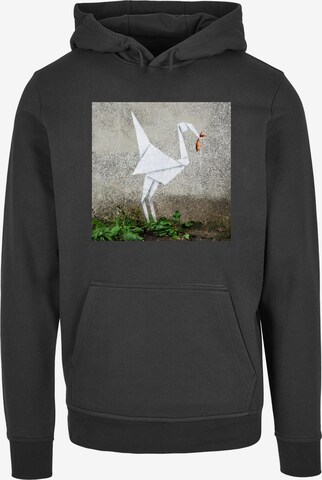 Merchcode Sweatshirt 'Origami Bird' in Black: front