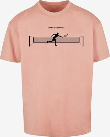 T-Shirt 'Tennis Round 1' Merchcode en rose : devant