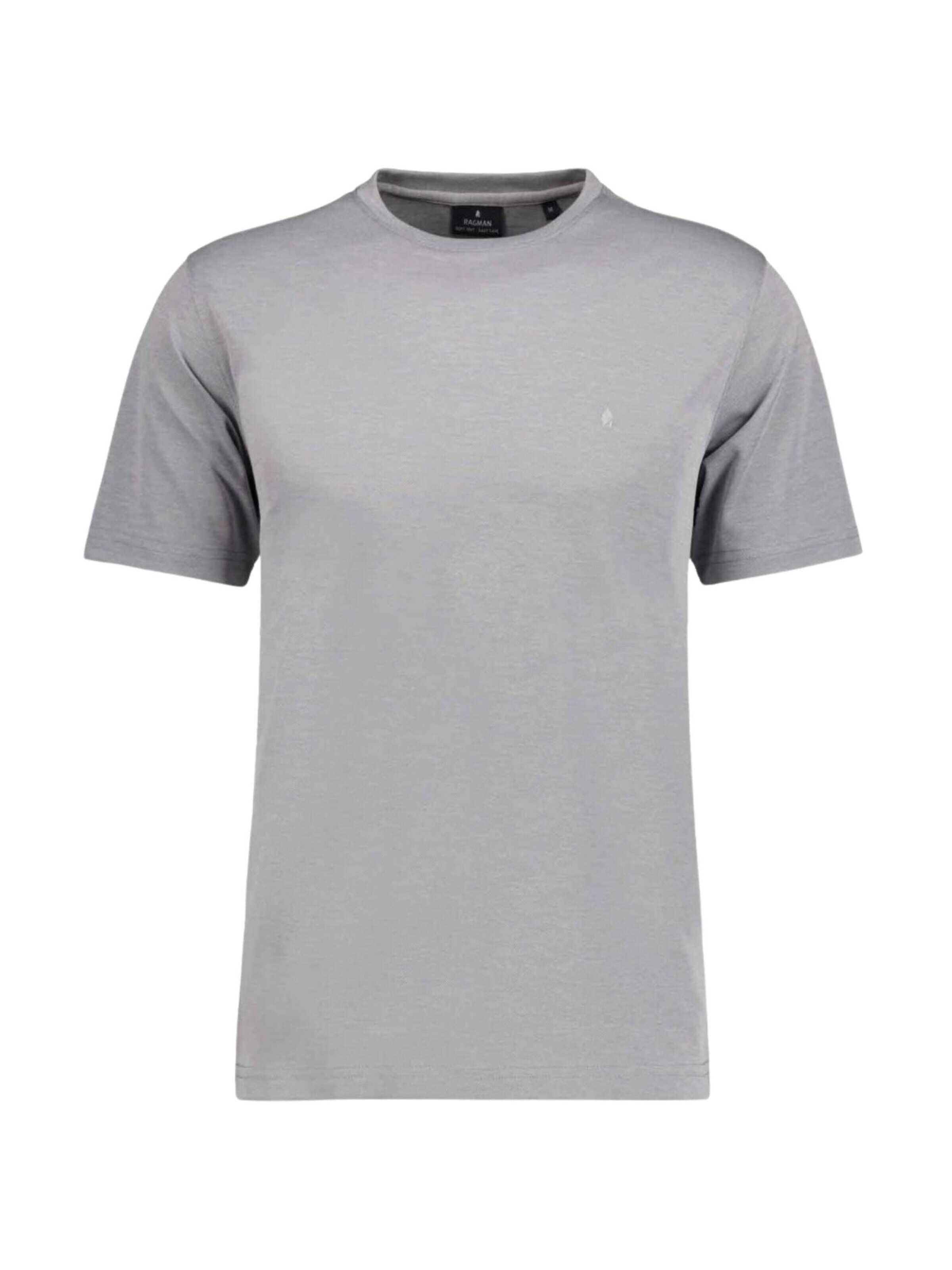T-Shirt 'ROUND NECK SOLID' Ragman en gris : devant